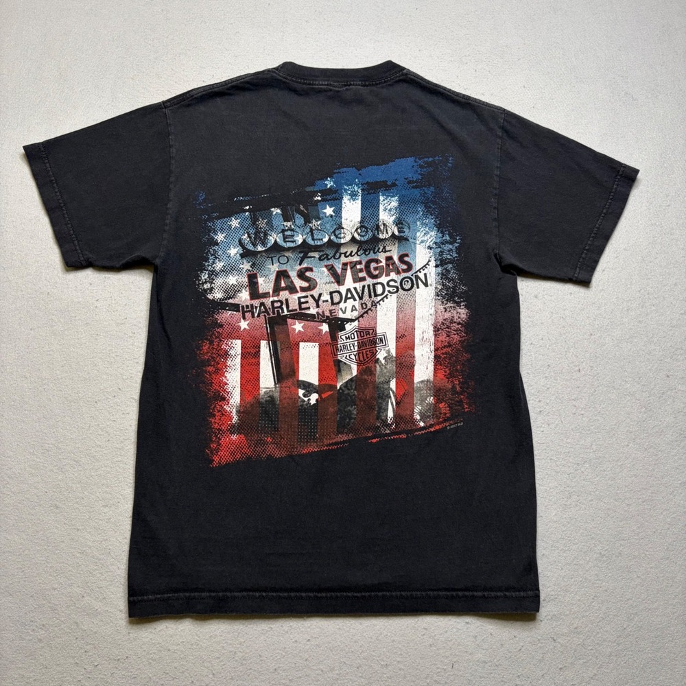 Harley-Davidson‎ T Shirt Mens Medium Black Las Vegas Nevada Graphic Tee 2017 Y2K